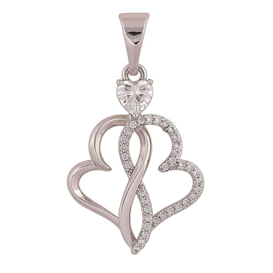 Кулон Xuping цвет Родий "Сердечка" для цепочки до 7мм фото №1