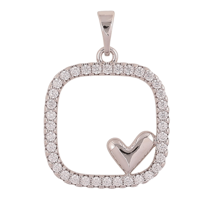 Кулон Xuping цвет Родий "Квадрат с сердечком" для цепочки до 5мм фото №10 Кулон Xuping цвет Родий "Квадрат с сердечком" для цепочки до 5мм фото №10