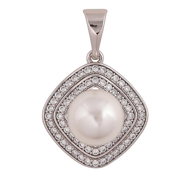 Кулон Xuping цвет Родий "Ромб с жемчужиной и кристаллами" для цепочки до 7мм фото №16 Кулон Xuping цвет Родий "Ромб с жемчужиной и кристаллами" для цепочки до 7мм фото №16