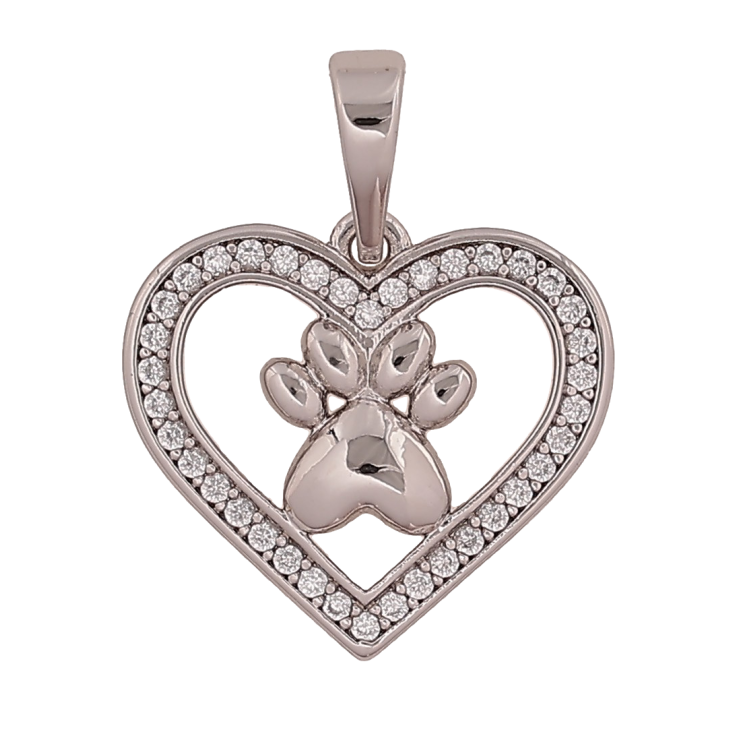 Кулон Xuping цвет Родий "Сердечко с лапкой" для цепочки до 6мм фото №17