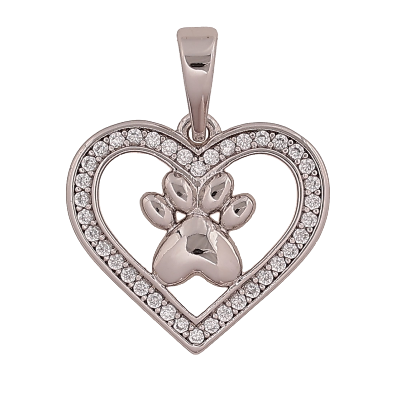 Кулон Xuping цвет Родий "Сердечко с лапкой" для цепочки до 6мм фото №1