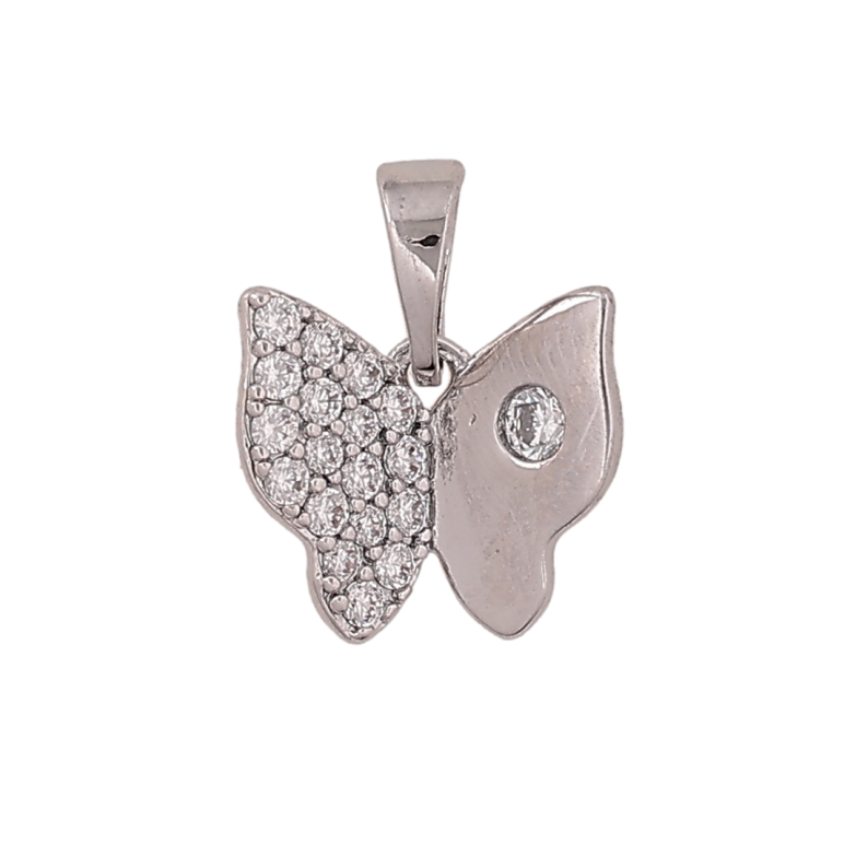 Кулон Xuping колір Родій "Метелик з кристалами" для ланцюжка до 5мм фото №1 Кулон Xuping колір Родій "Метелик з кристалами" для ланцюжка до 5мм фото №1