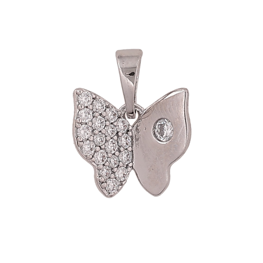Кулон Xuping колір Родій "Метелик з кристалами" для ланцюжка до 5мм фото №1 Кулон Xuping колір Родій "Метелик з кристалами" для ланцюжка до 5мм фото №1