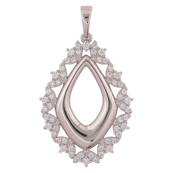 Кулон Xuping цвет Родий "Узор с кристаллами" для цепочки до 6мм фото №9