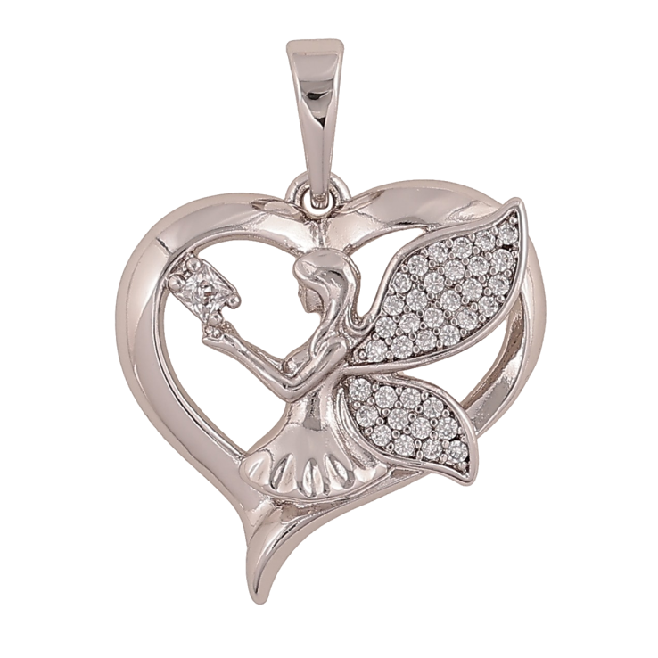 Кулон Xuping цвет Родий "Фея с сердечком" для цепочки до 6мм фото №18 Кулон Xuping цвет Родий "Фея с сердечком" для цепочки до 6мм фото №18