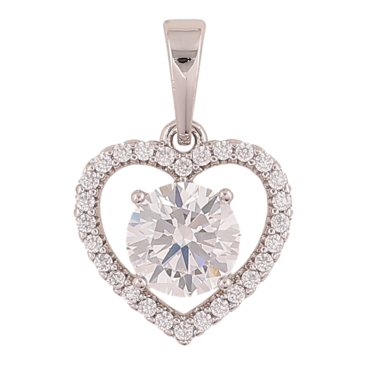 Кулон Xuping колір Родій "Серце з кристалом" для ланцюжка до 6мм фото №11