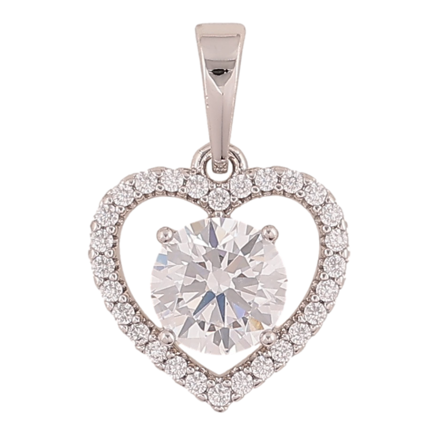 Кулон Xuping цвет Родий "Сердечко с кристаллом" для цепочки до 6мм фото №1 Кулон Xuping цвет Родий "Сердечко с кристаллом" для цепочки до 6мм фото №1