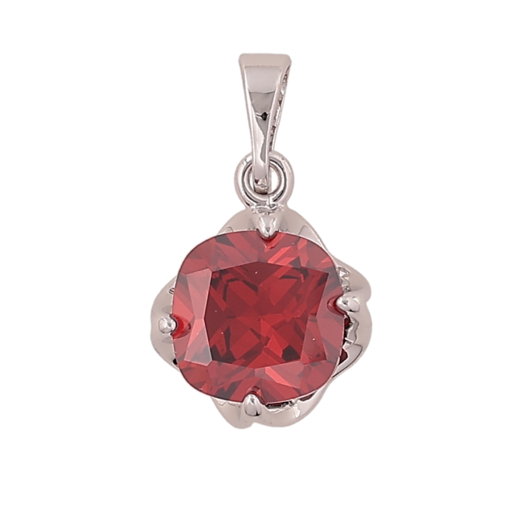 Кулон Xuping цвет Родий "Красный кристалл" для цепочки до 5мм фото №19