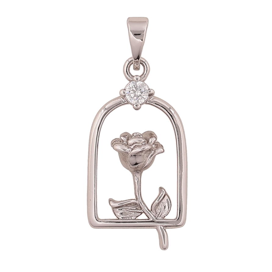 Кулон Xuping цвет Родий "Роза" для цепочки до 5мм фото №1