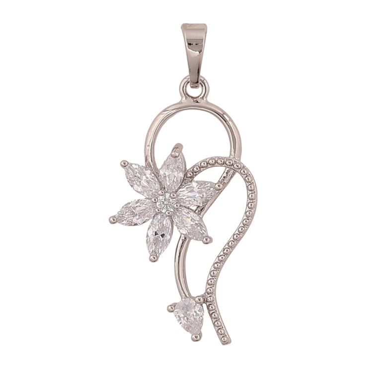Кулон Xuping цвет Родий "Кристальный цветок" для цепочки до 5мм фото №1