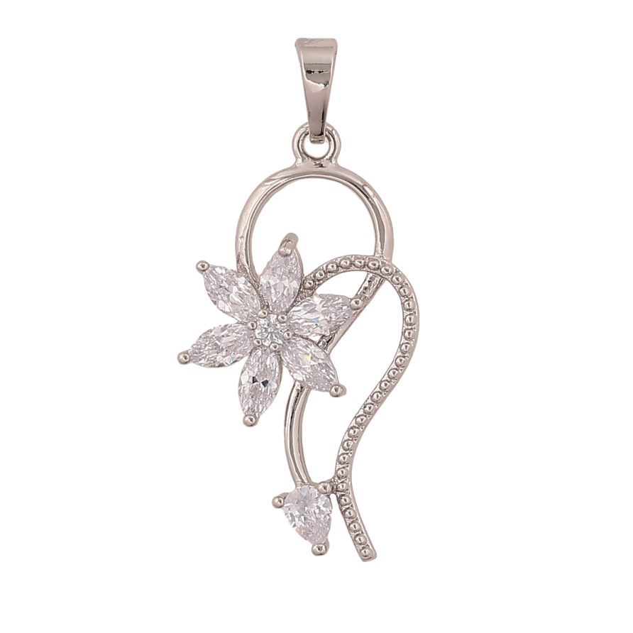 Кулон Xuping цвет Родий "Кристальный цветок" для цепочки до 5мм фото №1
