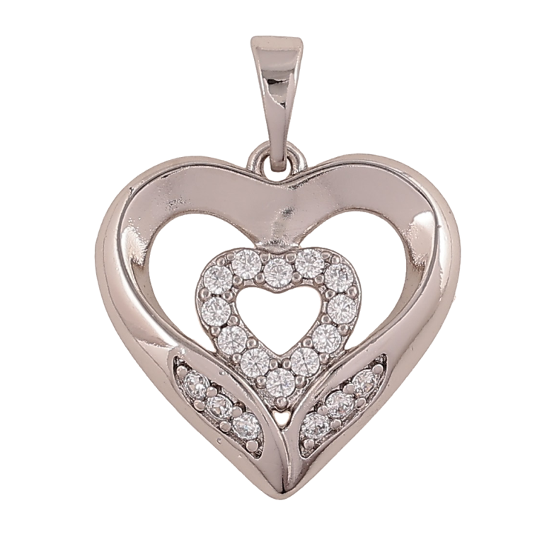 Кулон Xuping цвет Родий "Сердечко" для цепочки до 5мм фото №3