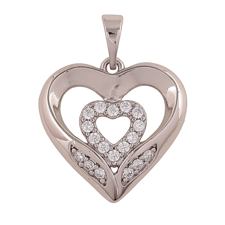 Кулон Xuping цвет Родий "Сердечко" для цепочки до 5мм фото №1 Кулон Xuping цвет Родий "Сердечко" для цепочки до 5мм фото №1