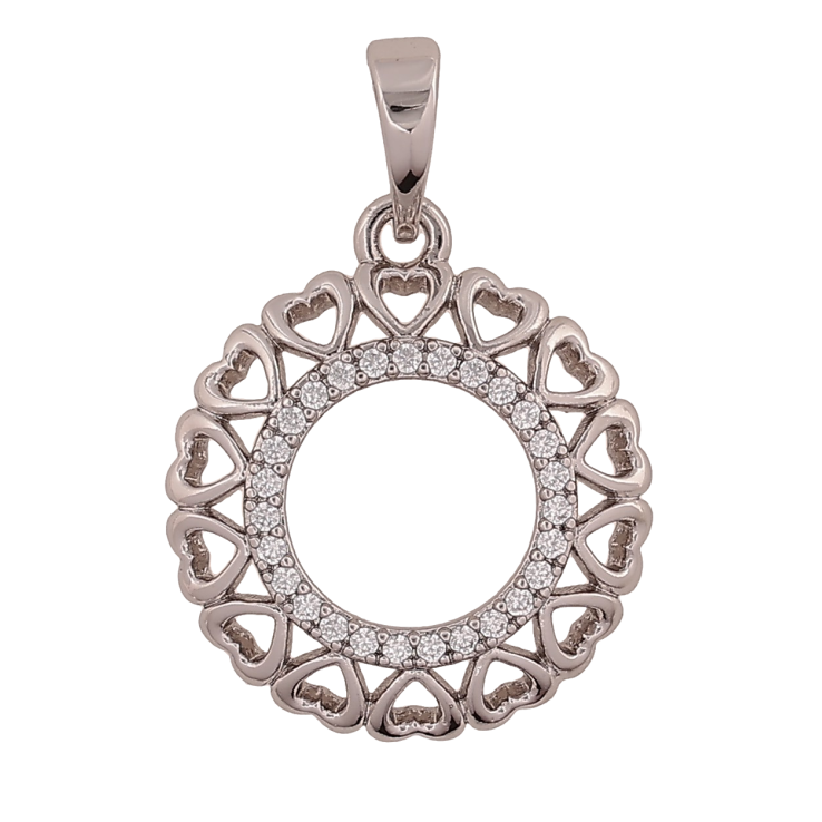 Кулон Xuping колір Родій "Візерунок з сердечками та кристалами" для ланцюжка до 6мм фото №3 Кулон Xuping колір Родій "Візерунок з сердечками та кристалами" для ланцюжка до 6мм фото №3