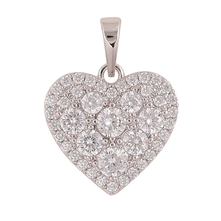 Кулон Xuping цвет Родий "Сердечко с инкрустацией кристаллами" для цепочки до 6мм фото №2 Кулон Xuping цвет Родий "Сердечко с инкрустацией кристаллами" для цепочки до 6мм фото №2