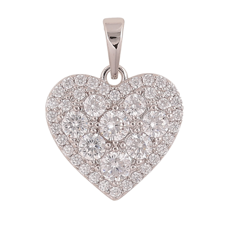 Кулон Xuping цвет Родий "Сердечко с инкрустацией кристаллами" для цепочки до 6мм фото №2 Кулон Xuping цвет Родий "Сердечко с инкрустацией кристаллами" для цепочки до 6мм фото №2