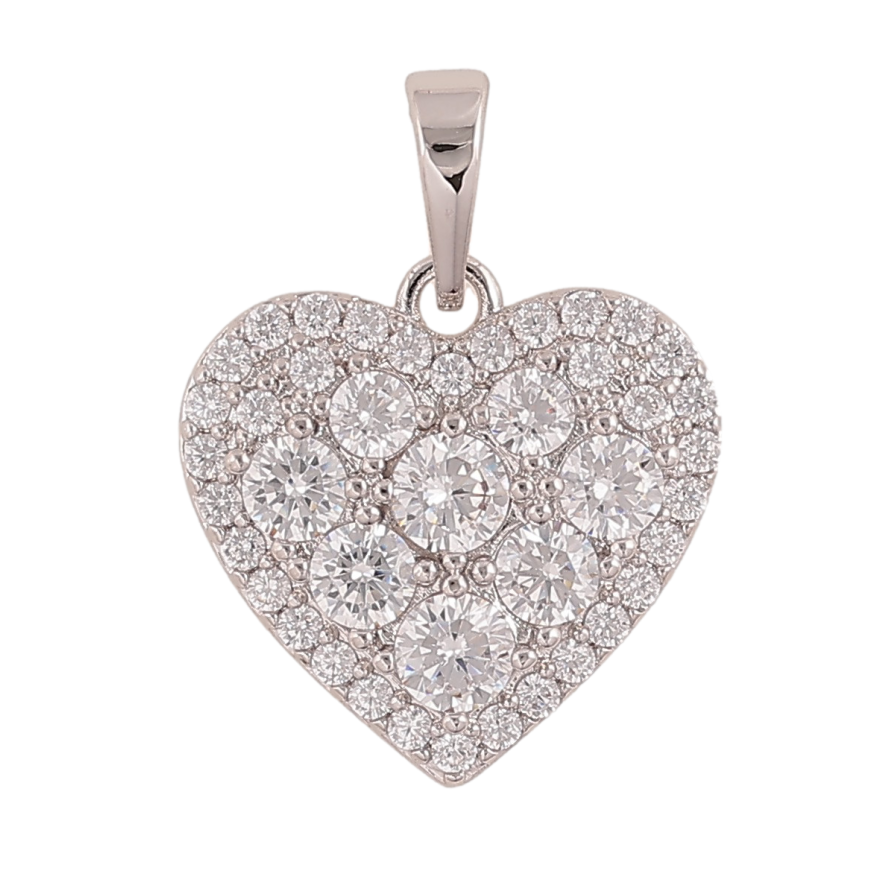 Кулон Xuping колір Родій "Серце з інкрустацією кристалами" для ланцюжка до 6мм фото №1 Кулон Xuping колір Родій "Серце з інкрустацією кристалами" для ланцюжка до 6мм фото №1