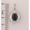Кулон Xuping цвет Родий "Черный кристалл в лучистом обрамлении" для цепочки до 5мм фото №2