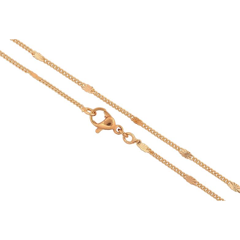 Цепочка Xuping M&L цвет 18К "Плетение Панцирное с прокаткой звездочки" длина 49см х 1.5-2.5мм фото №1 Цепочка Xuping M&L цвет 18К "Плетение Панцирное с прокаткой звездочки" длина 49см х 1.5-2.5мм фото №1