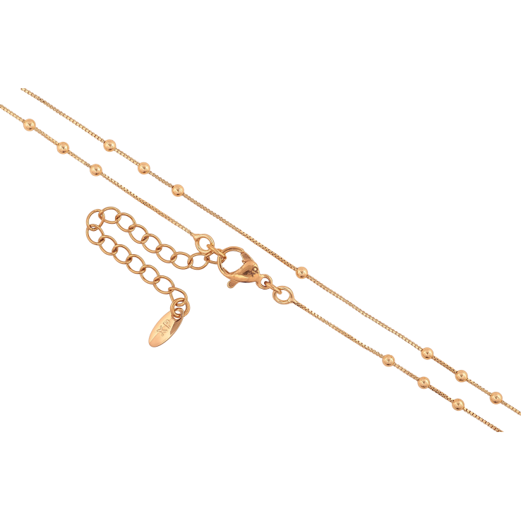 Ланцюжок Xuping M&L колір 18К "Плетіння Венеціанське з намистинами" довжина 45-50см х 1-2мм фото №3