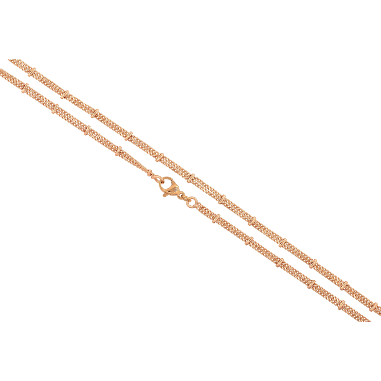 Ланцюжок Xuping M&L колір 18К "Плетіння подвійне Панцирне зі з'єднанням" довжина 45см х 3-4мм фото №1