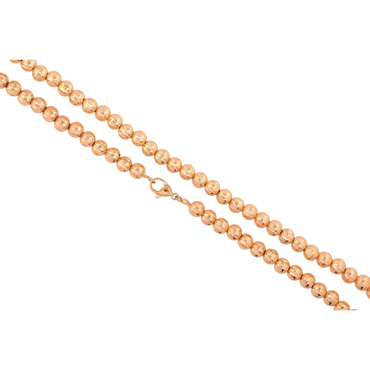 Ланцюжок Xuping M&L колір 18К "Золотисті намистини з візерунком" довжина 44см х 6мм фото №9