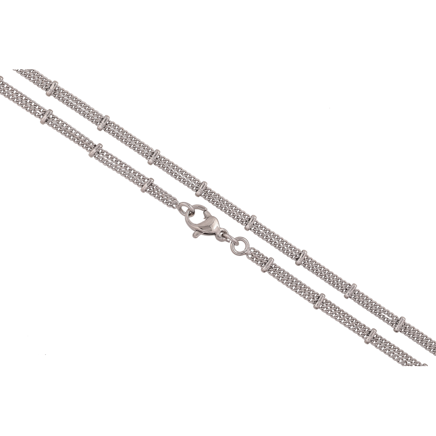 Цепочка Xuping M&L цвет Родий "Плетение двойное Панцирное с соединением" длина 45см х 3-4мм фото №1