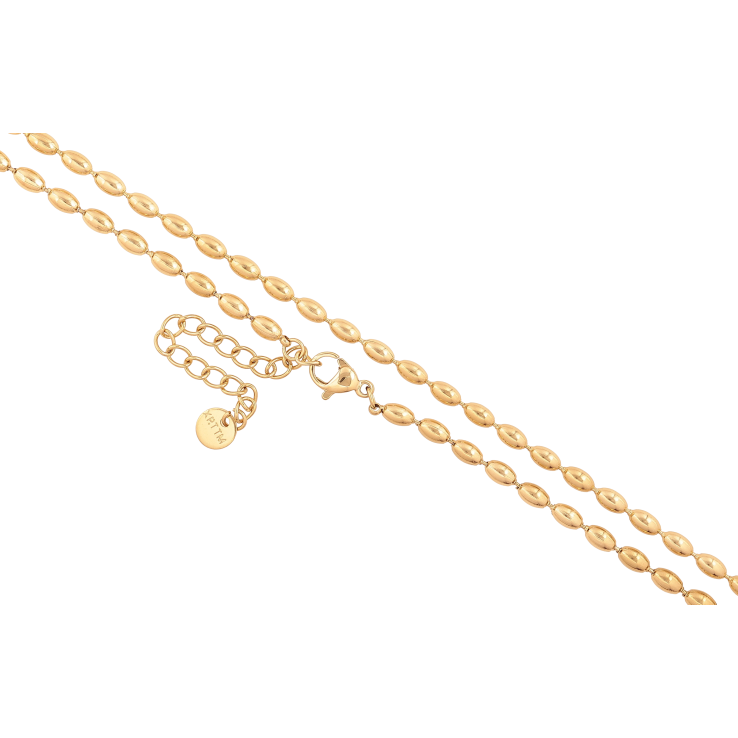 Ланцюжок Xuping ТТМ Stainless Steel колір 14К "Плетіння Перлина" довжина 41-46см х 1мм фото №2