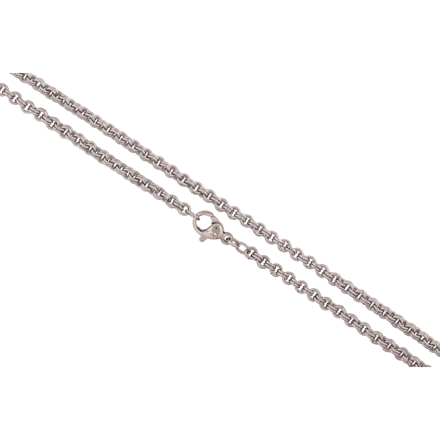 Ланцюжок Xuping ТТМ Stainless Steel колір Родій "Плетіння Фантазійне" довжина 45см х 3мм фото №1 Ланцюжок Xuping ТТМ Stainless Steel колір Родій "Плетіння Фантазійне" довжина 45см х 3мм фото №1