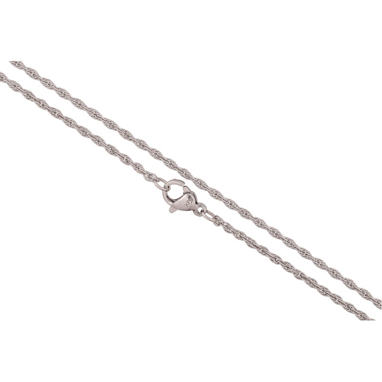 Ланцюжок Xuping ТТМ Stainless Steel колір Родій "Плетіння Кордове" довжина 46см х 2мм фото №1