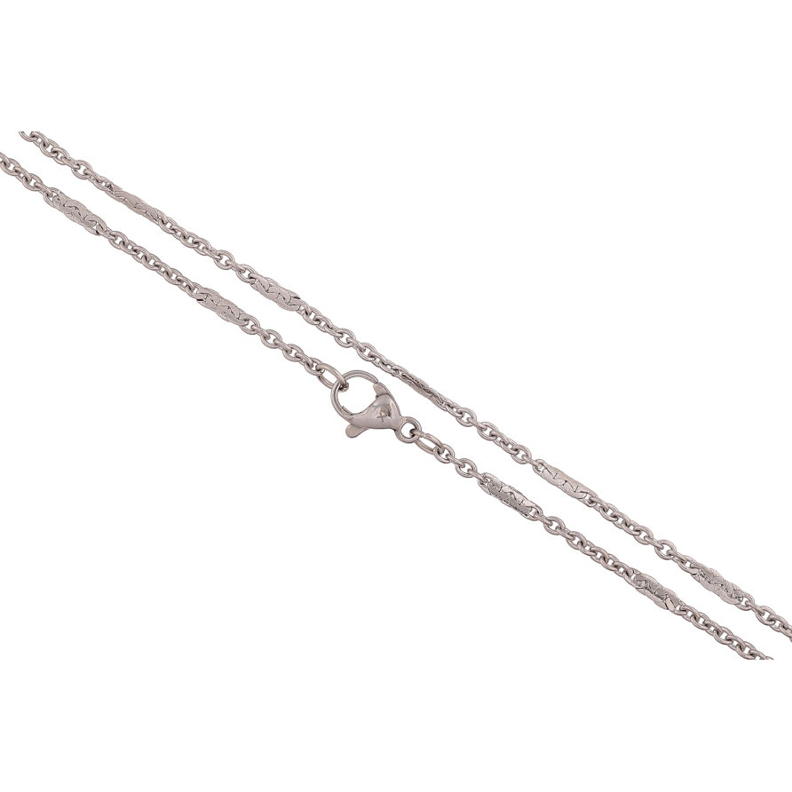 Ланцюжок Xuping ТТМ Stainless Steel колір Родій "Плетіння Якірне з прокаткою" довжина 45см х 2мм фото №1 Ланцюжок Xuping ТТМ Stainless Steel колір Родій "Плетіння Якірне з прокаткою" довжина 45см х 2мм фото №1