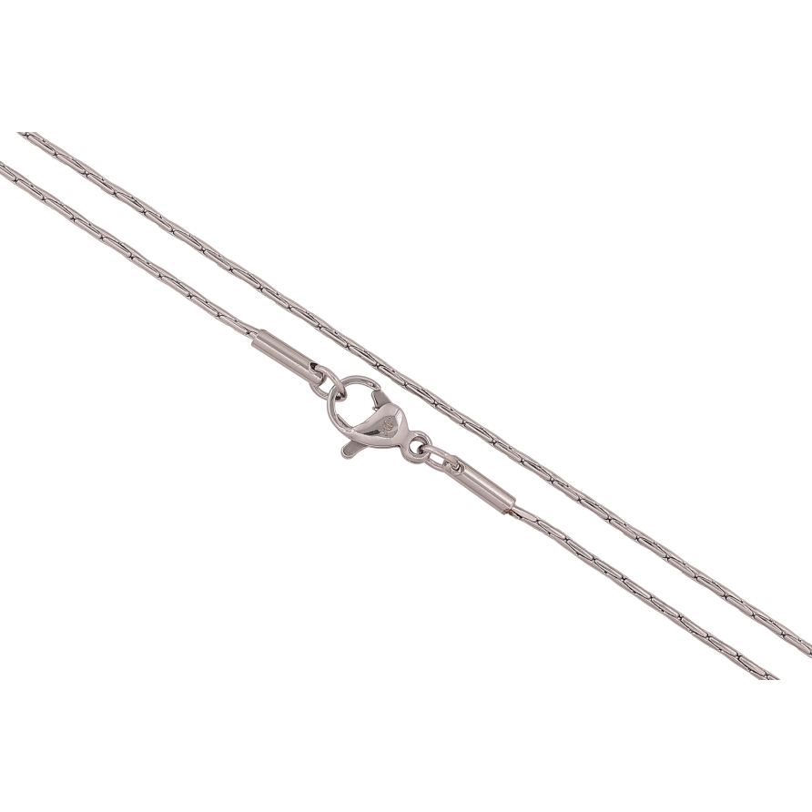 Ланцюжок Xuping ТТМ Stainless Steel колір Родій "Плетение склоченное в круг" длина 45см х 1мм фото №1