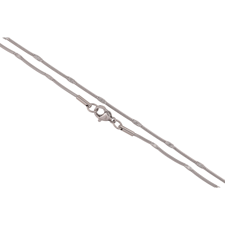 Ланцюжок Xuping ТТМ Stainless Steel колір Родій "Плетіння Ювелірний шнур з прокаткою" довжина 45см х 2мм фото №9 Ланцюжок Xuping ТТМ Stainless Steel колір Родій "Плетіння Ювелірний шнур з прокаткою" довжина 45см х 2мм фото №9