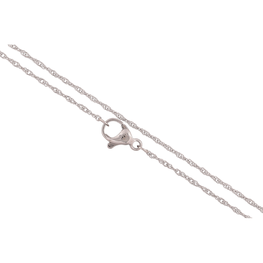 Ланцюжок Xuping ТТМ Stainless Steel колір Родій "Плетіння Сингапур" довжина 45см х 1мм фото №1