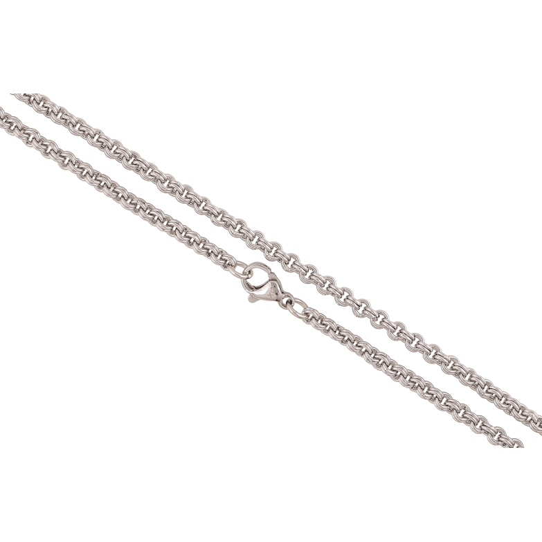 Ланцюжок Xuping ТТМ Stainless Steel колір Родій "Плетіння Ролло" довжина 50см х 3мм фото №1 Ланцюжок Xuping ТТМ Stainless Steel колір Родій "Плетіння Ролло" довжина 50см х 3мм фото №1