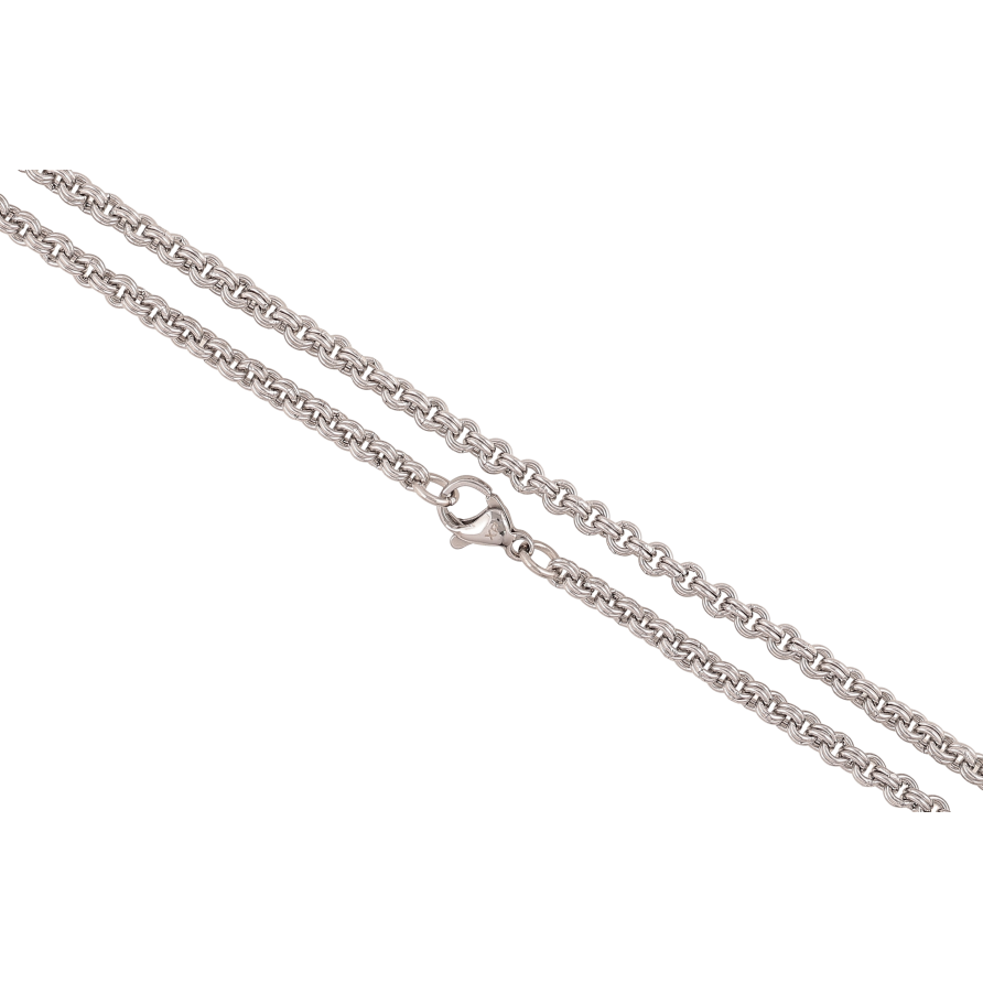 Ланцюжок Xuping ТТМ Stainless Steel колір Родій "Плетіння Ролло" довжина 50см х 3мм фото №1