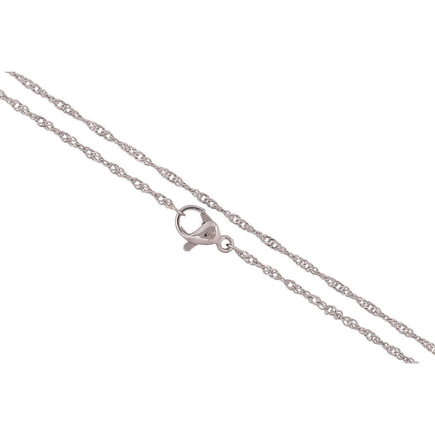 Ланцюжок Xuping ТТМ Stainless Steel колір Родій "Плетіння Сингапур" довжина 45см х 2мм фото №1