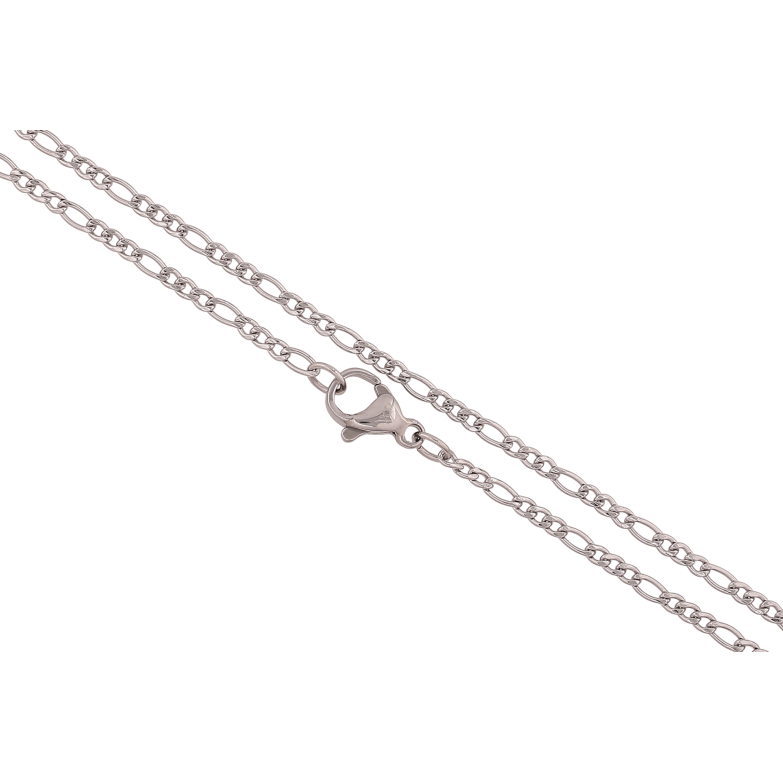 Ланцюжок Xuping ТТМ Stainless Steel колір Родій "Плетіння Фігаро" довжина 45см х 2мм фото №1