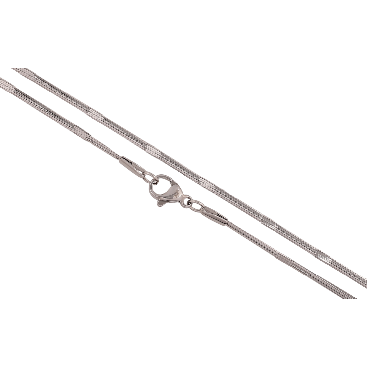 Ланцюжок Xuping ТТМ Stainless Steel колір Родій "Плетіння Снейк з прокаткою" довжина 45см х 2мм фото №9 Ланцюжок Xuping ТТМ Stainless Steel колір Родій "Плетіння Снейк з прокаткою" довжина 45см х 2мм фото №9