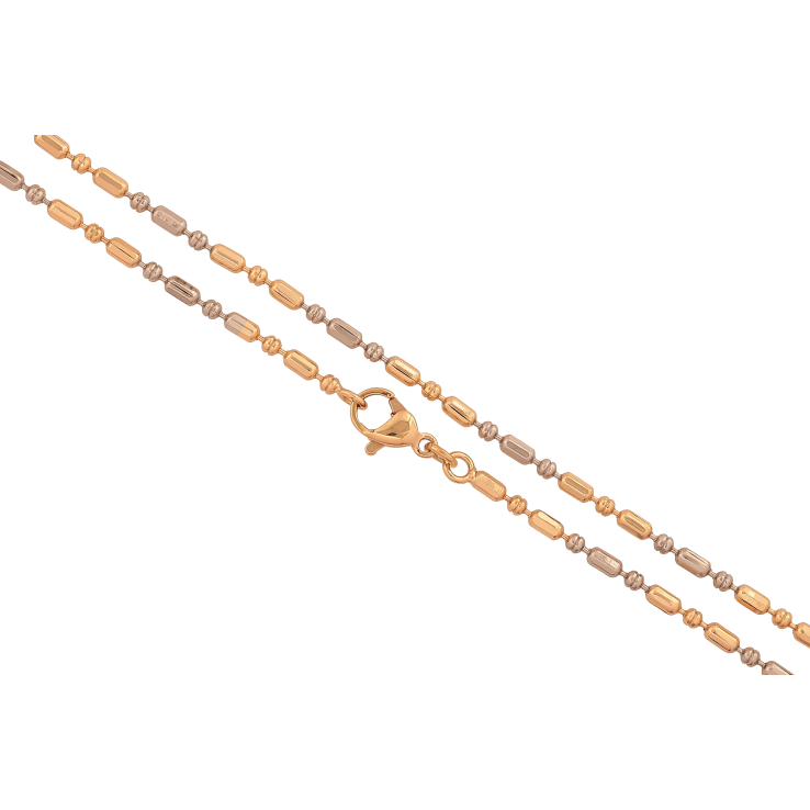 Цепочка Xuping цвет Позолота 18K + Родий "Плетение Перлина" длина 44см х 2мм фото №9