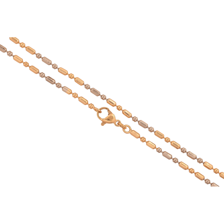 Цепочка Xuping цвет Позолота 18K + Родий "Плетение Перлина" длина 44см х 2мм фото №1