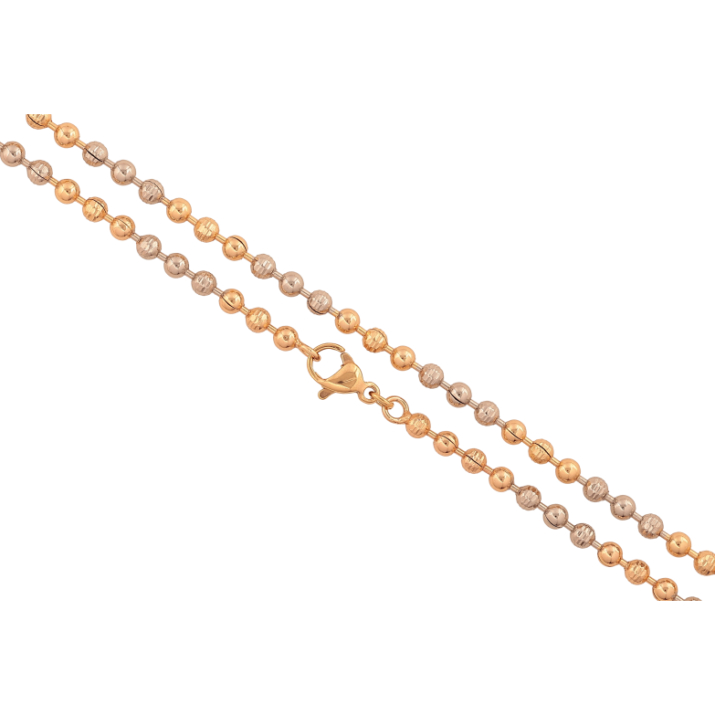 Цепочка Xuping цвет Позолота 18K + Родий "Плетение Перлина" длина 45см х 3мм фото №1