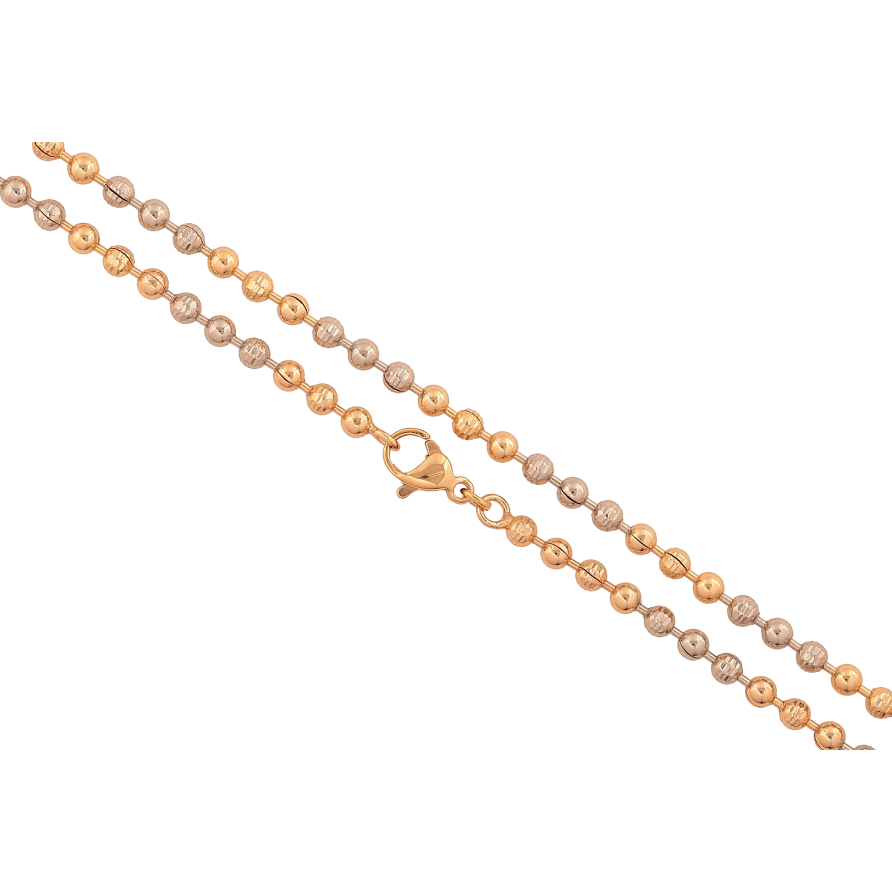 Цепочка Xuping цвет Позолота 18K + Родий "Плетение Перлина" длина 45см х 3мм фото №1