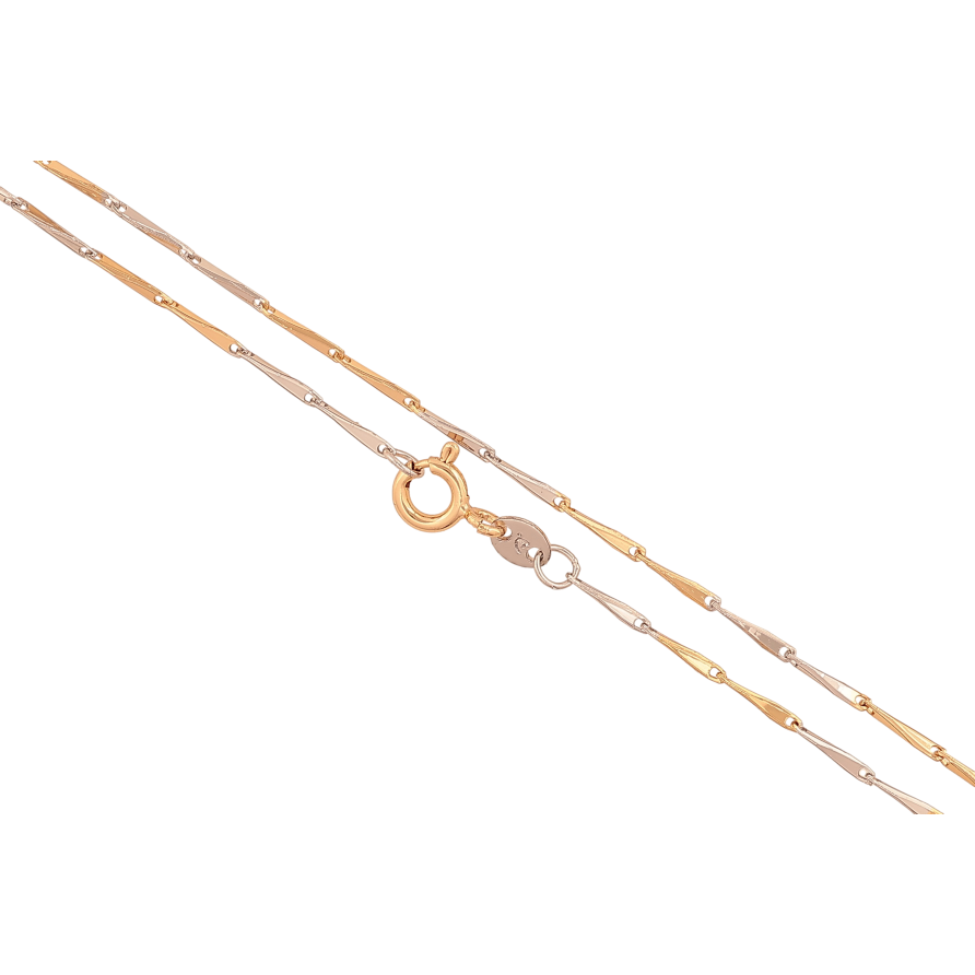 Цепочка Xuping цвет Позолота 18K + Родий "Плетение Гурметта Рада" длина 46см х 1.5мм фото №1