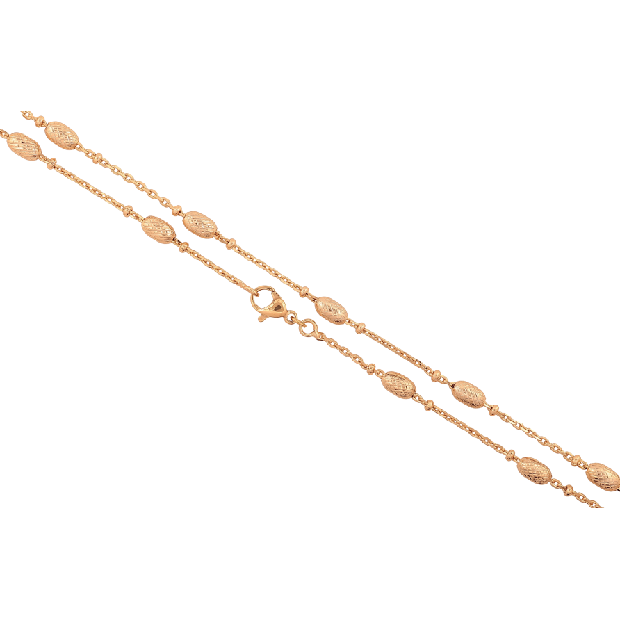 Цепочка Xuping цвет Позолота 18K "Плетение Якорное с бусинами" длинна 45см х 1.5-4мм фото №1