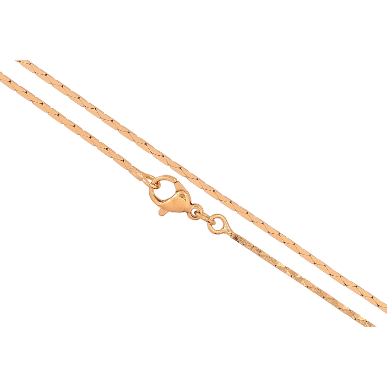 Ланцюжок Xuping колір Позолота 18K "Плетіння Фантазійне 4-х гранне" довжина 45см х 1мм фото №1 Ланцюжок Xuping колір Позолота 18K "Плетіння Фантазійне 4-х гранне" довжина 45см х 1мм фото №1