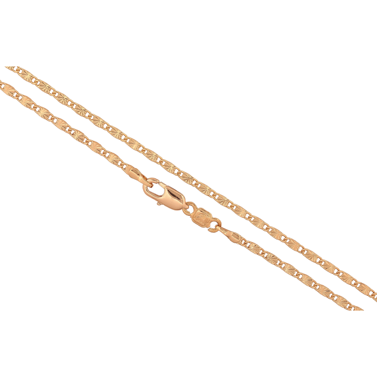 Ланцюжок Xuping колір Позолота 18K "Плетіння Морський ланцюг з візерунком" довжина 44см х 2мм фото №8 Ланцюжок Xuping колір Позолота 18K "Плетіння Морський ланцюг з візерунком" довжина 44см х 2мм фото №8