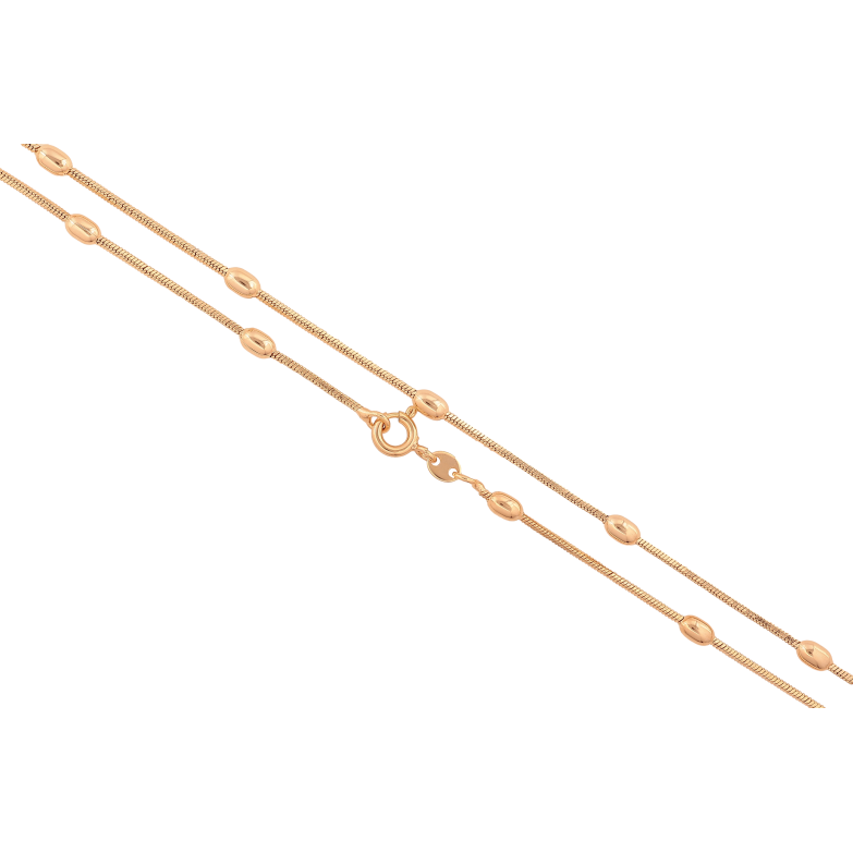 Ланцюжок Xuping колір Позолота 18K "Плетіння Ювелірний шнур з намистинами" довжина 61см х 1-3мм фото №1