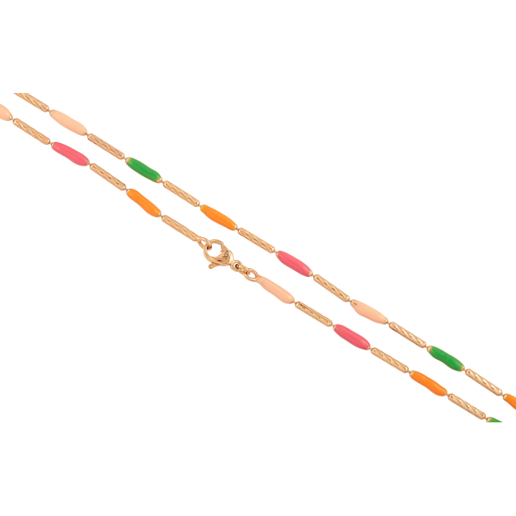 Ланцюжок Xuping колір Позолота 18K "Плетіння Перлина з кольоровою емаллю" довжина 45см х 2мм фото №15