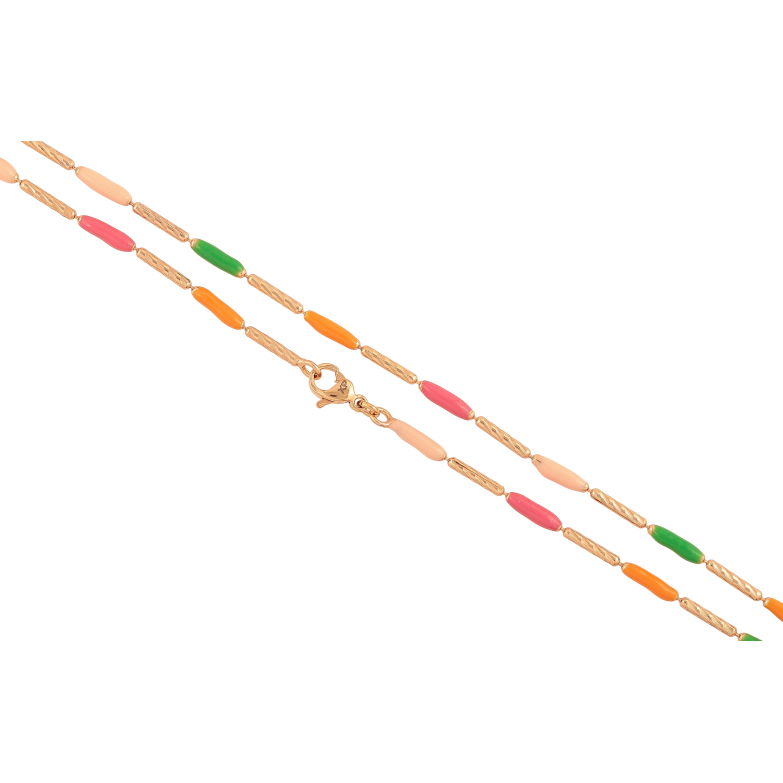 Цепочка Xuping цвет Позолота 18K "Плетение Перлина с цветной эмалью" длинна 45см х 2мм фото №7